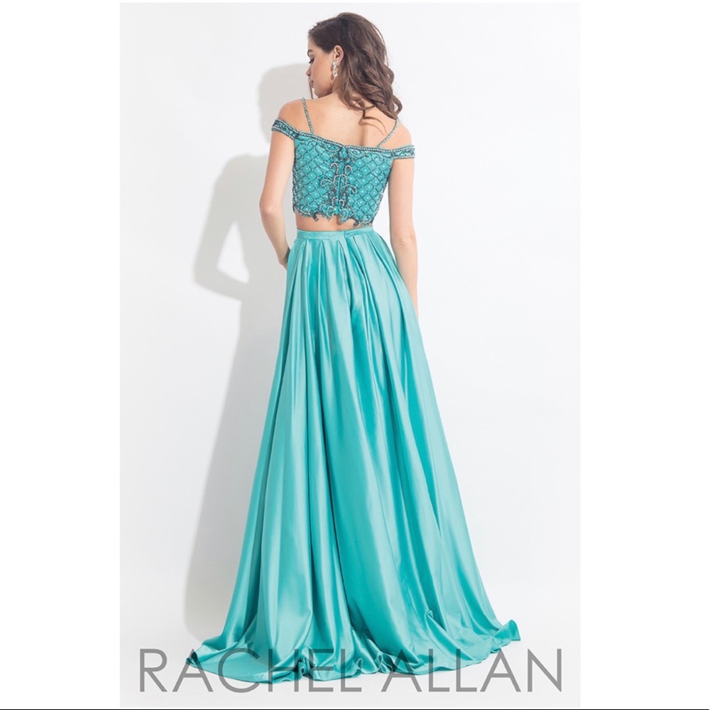 6020 Rachel Allan jade formal dress - Picture 2 of 5